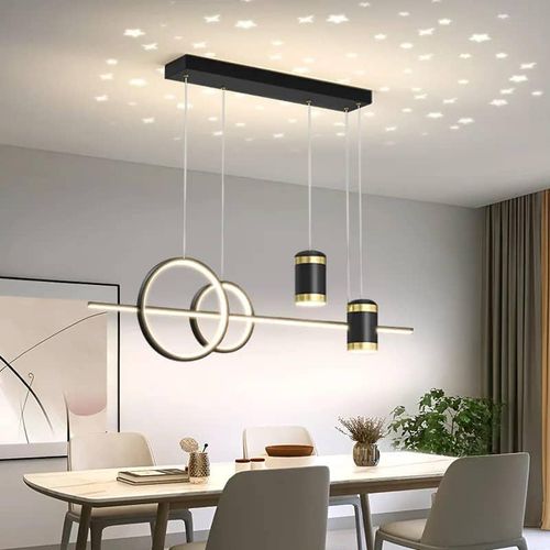 Modern Adjustable LED Pendant Light - Black/Gold