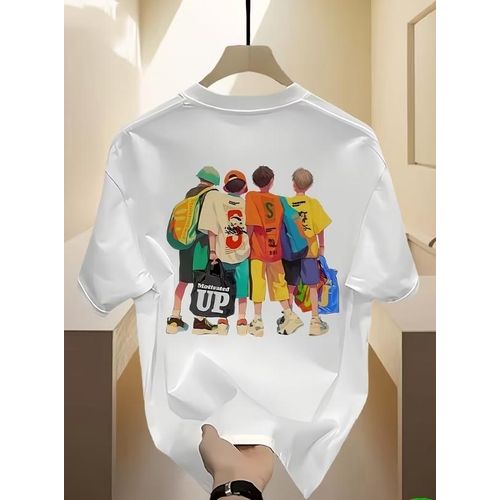 Friends Like Brother crew Neck T-shirt-Whitr