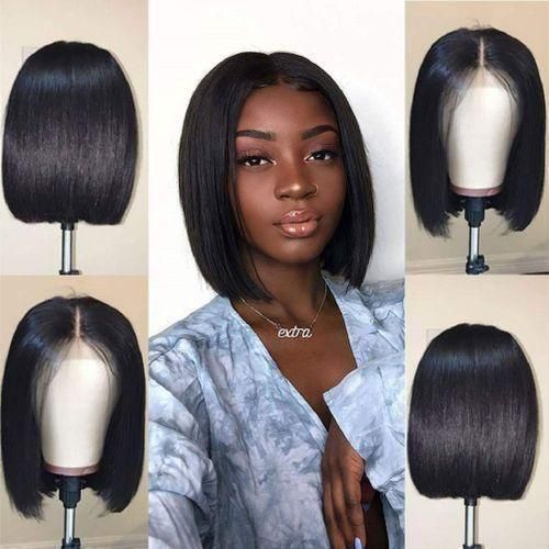 Synthetic wig Awoof Fashion,Bob Wig Short Straight Hair With Closure Natural Black 14inch