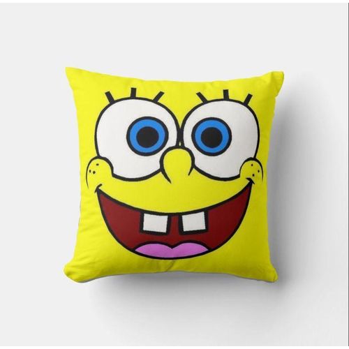 SpongeBob Face Square Printed/Branded Decorative throw pillow