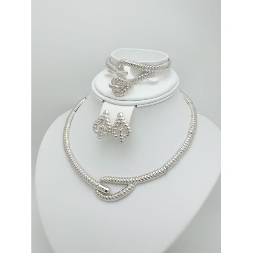 Elegant Gold Necklace, Bracelet, Ear Ring And Ring For Women