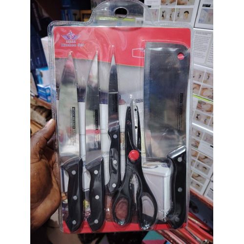 Knifes with wooden Chopping board & butcher Knife