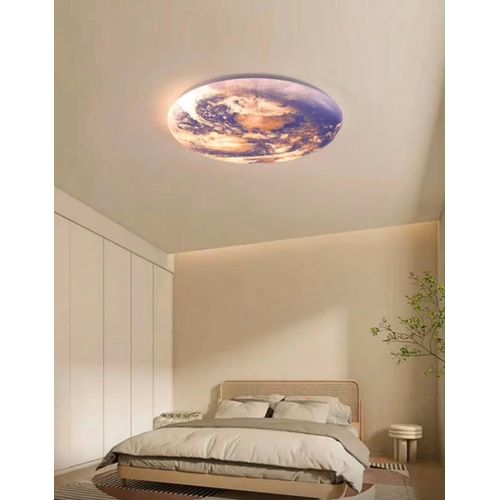 Earth themed LED flush mount ceiling chandelier light