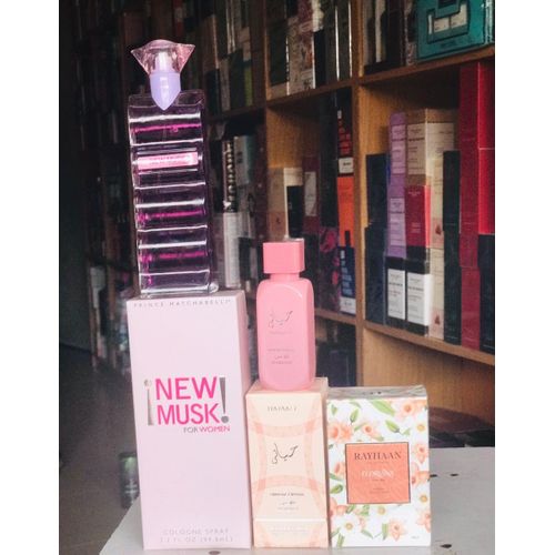 New Musk COLOGNE SPRAY (For Women) 94.6ML & Hayaati Florence 30ml & Rayhaan Floriana 50ml