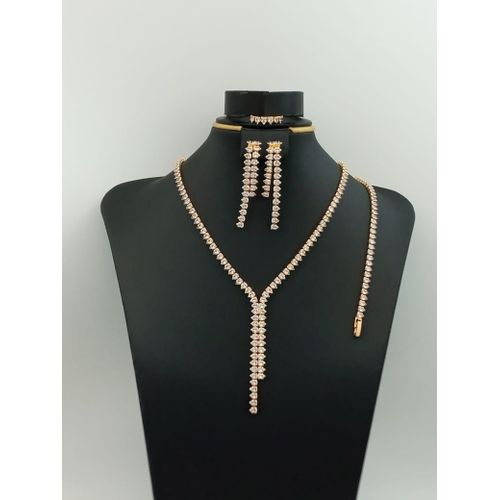 Necklace Earrings Bracelet Rind Set Wedding Jewelry Sets for Women