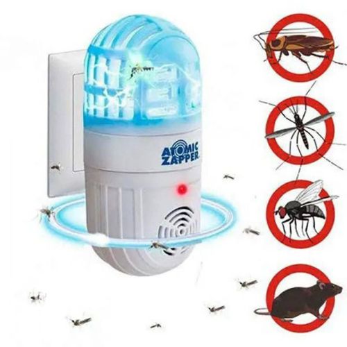 Atomic Zapper – Electronic Plug-In Pest Repeller & Insect Killer (Ultrasonic + LED Light Zapper)