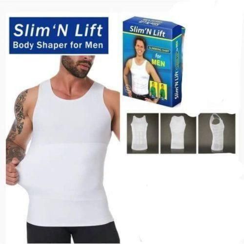 Body Wrap Shapewear Men’s Slimming Body Shaper Vest – White