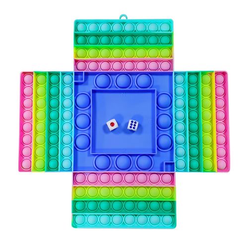 Fidget Toy Chessboard Game Rainbow Chess Board Push Bubble Sensory Toy Parent-Child Interactive Decompression ToyMulticolour NO5245