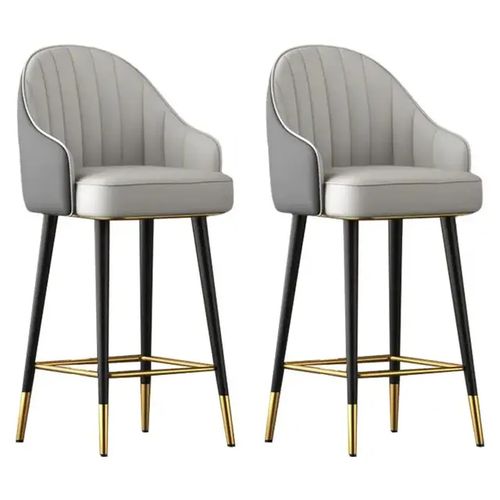 4Leg Rotating Seat Padded Bar Stools- GRAY Set Of 2