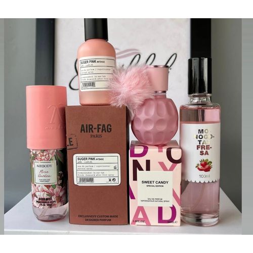 Suger Pink Intense De Parfum 30ml & Sweet Candy 30ml & Airbody Body Mist & Monogotas Fresa 100ml