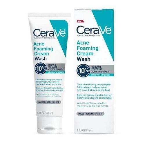 Cerave Acne Foaming Cream Wash With 10% BENZOYL PEROXIDE - 150ml