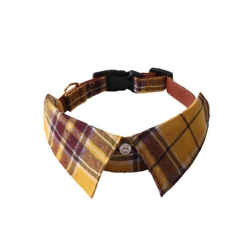 Dog Checked Necktie Kerchief Collar 15x24-35cm