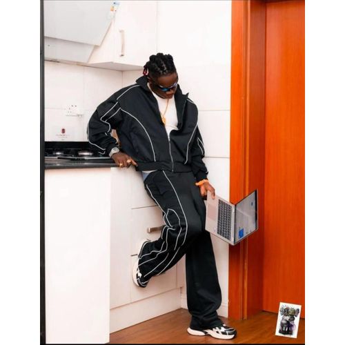 Exquisite black unisex joggers