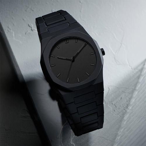 VALENZO BLACK PLASTIC STRAP BUSINESS LUXURY WRIST WATCH FOR MEN