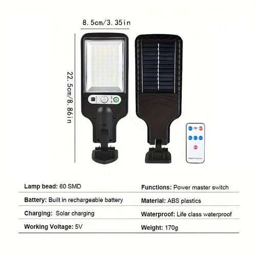 1pc Outdoor Solar Sensor Street Light, Wall Garden Light