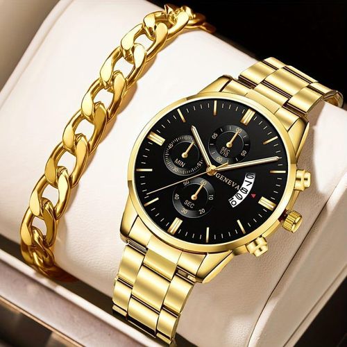 Men Jewellery Set (Watch and bracelet Set)