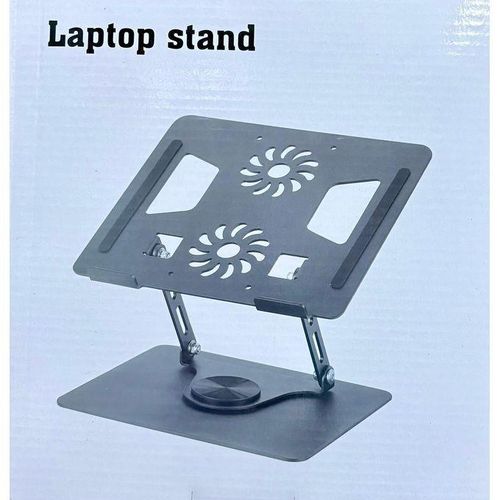 Adjustable Laptop Stand with Built-in Double Cooling Fan -Ergonomic, Foldable & Portable