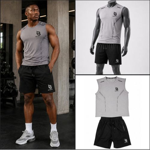 BETABODY Men’s Elite Activewear Set Premium Sleeveless Sports Top & Performance Shorts