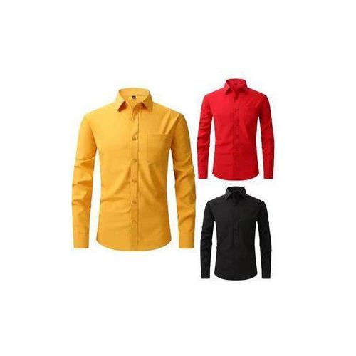 Plain Office Long Sleeve Shirt For Men