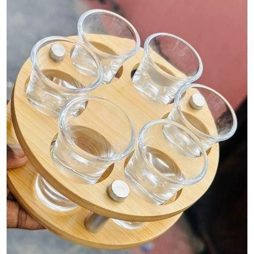 6-Hole Tequila Cocktail Liquor Shot Holder With Glass