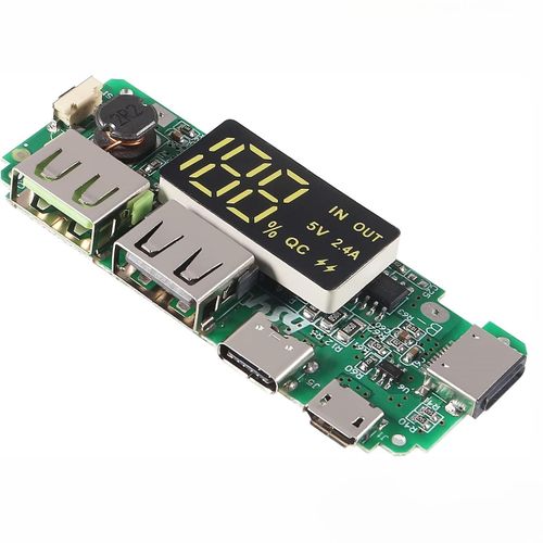 LED Dual USB 5V 2.4a Lithium Battery Power Bank Charger Module With Circuit Protection