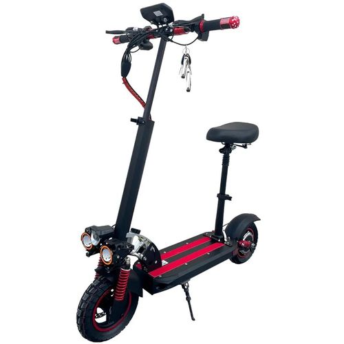 Electric 1000W Motor 48V10Ah Battery 35 to 45Km Range Max Speed 55KmpH 4 Suspension Led Lights &Digital Display E10