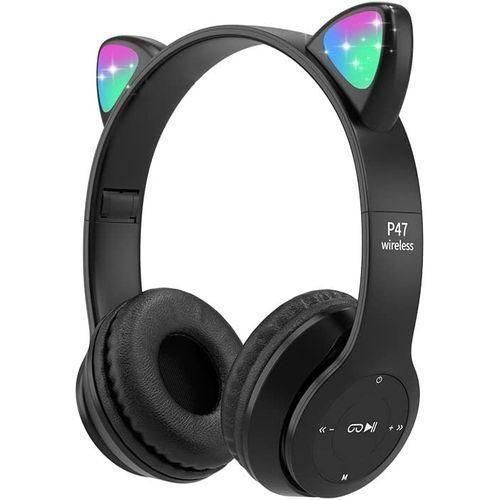 M Cute Cat Ear Shape Luminous Bluetooth 5.0 Wireless Headset For Mobile Phones