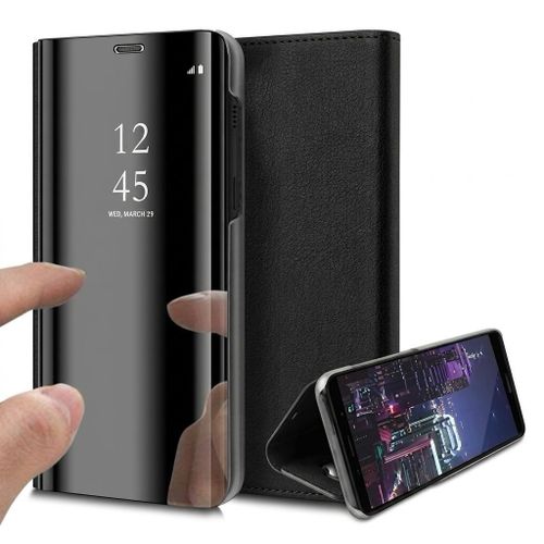 Galaxy A03S Leather Flip Clear View Phone Cover with Mirror, Stand Function and Shock Proof Edges