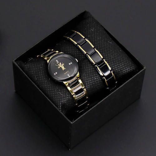 women's quartz wrist watch with bracelet- watch box