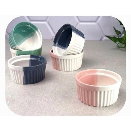 Ramekins Oven Safe for Creme Brulee Souffle, Porcelain Ramekin for Baking, Classic Style Small Bowls Souffle Dishes Custard Cups for Dipping Sauce Set - Multicoloured.