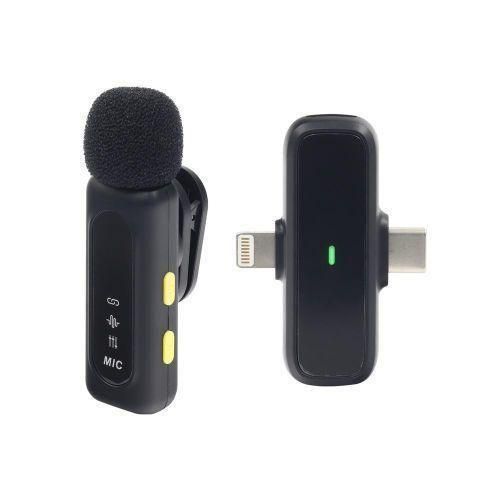 MMD-F95 Professional 2-in-1 Dual Wireless Lavalier Microphone with Digital Display – Noise Cancelling Lapel Mic for TikTok, YouTube, Vlogging (iPhone &Type-C Android)