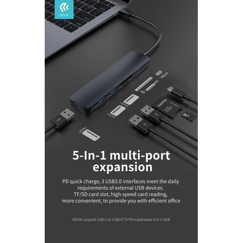 4 in 1 Hub Type-C to HDMI + USB +PD Adaptor Converter