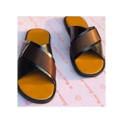 Men’s Cross Chocolate Brown Pam Slippers