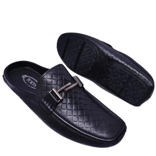 Black leather Half Cut