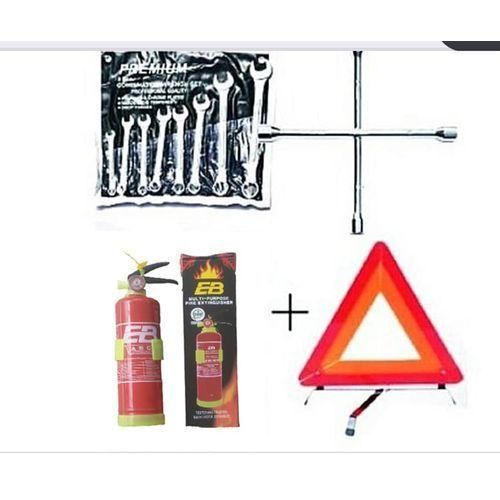 Fire Extinguisher, Flat Ring, Wheel Spanner, C-Caution Sign