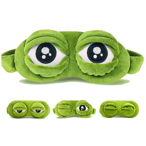 3D Sad Frog Sleep Mask Natural Sleeping Eyeshade Cover Shade Eye Patch Soft Portable Blindfold Travel Eyepatch