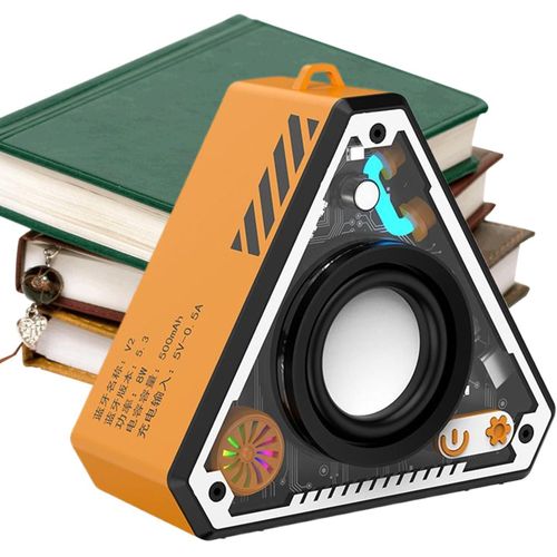 Wireless Bluetoth Speakers - Outdoor Portable Mini Desktop Subwoofer, Battery Powered Audio | Rich Bass Amplifier for Beach Camping Party, Rechargeable Travel Entertainment System(Orange)