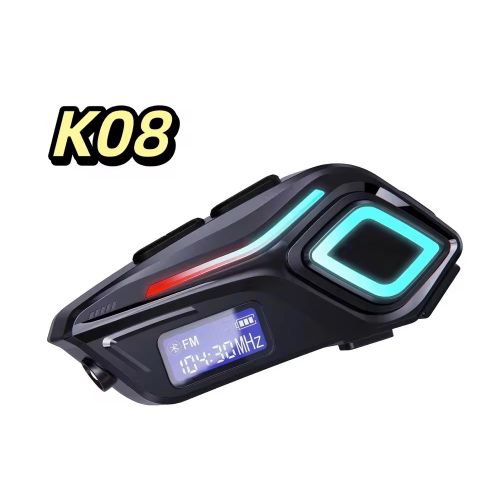 K08 motorcycle helmet Bluetooth earphone noise reduction waterproof riding equipment helmet earphone FM radio LED display screen