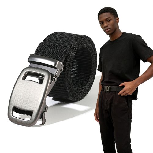 Automatic Buckle Belt Men's Adjustable Nylon Casual Dress