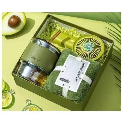 3 in 1 gift set consists of umbrella,straw cup and fan