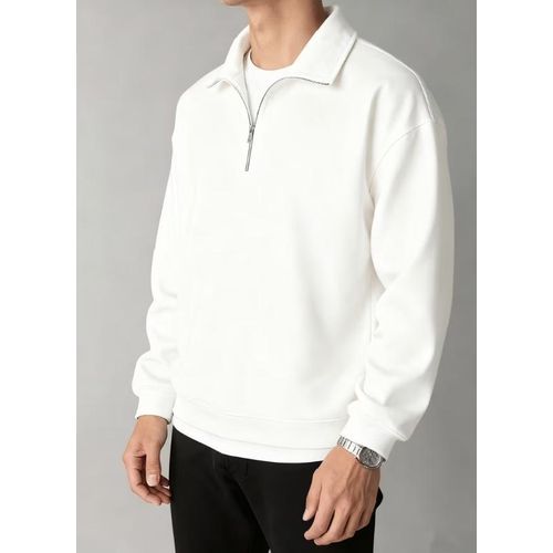 John Web Collar Zip up Sweatshirt-Black