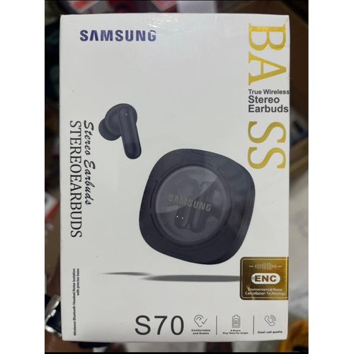 S70 Stereo Earbuds - Noise Cancellations Earphone, Personalized Spatial Audio, Sweat and Water Resistant Earpodz SAM - ( Black )