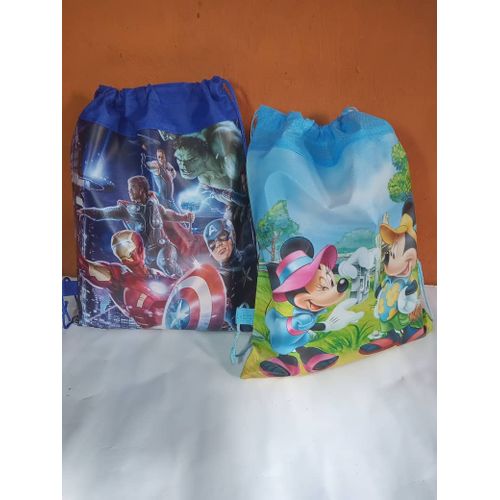 12PCS Children Cartoon Party Gift Bag With Carrier Rope