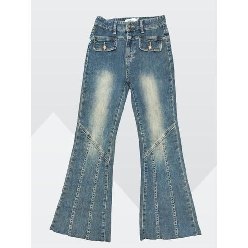 High quality ladies long length stretchy bootleg jeans