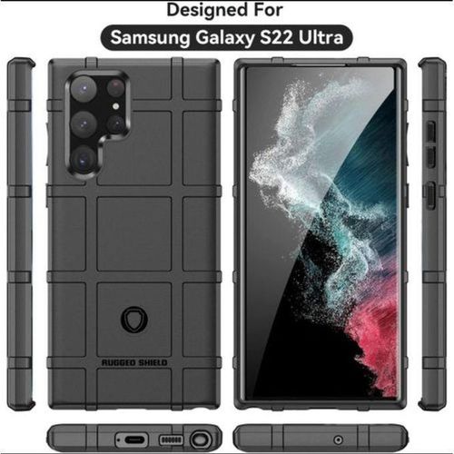 Samsung Galaxy S22 Ultra 5G Rugged Shield Back Case - Black