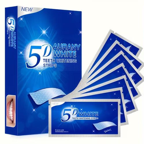 7 pairs of 14 stickers Teeth Brightening Strips – 5D Oral Care Strips with Sodium Phytic Acid for Home & Travel
