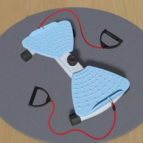 Rotating Waist Twister Board with Resistance Bands & Double-Grip Pedals