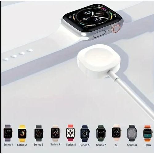 Smart Watch & iWatch Charger - Magnetic Charging Cable for Apple Watch, Smartwatch Charger, Round Shape. Magnetic Charger to USB-A ( White )