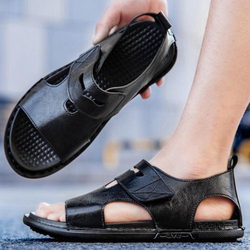 Men's Footwear Breathable Sandals Slippers Half Open Casual Shoes Black