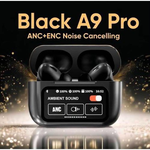 A9 Pro AirPods – Smart Screen Touch TWS Wireless Earbuds with ANC & Bluetooth 5.4.